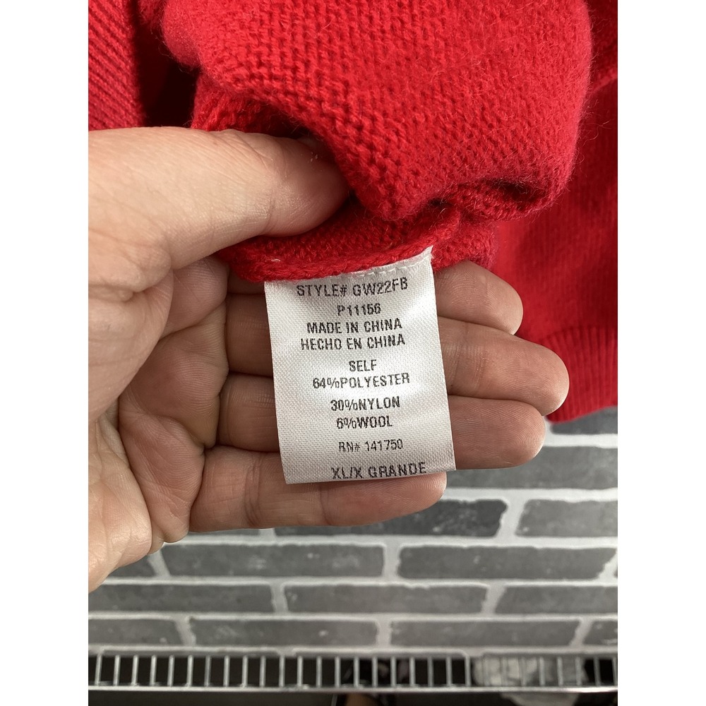 Wild Indigo Womens Red Football Graphic Crewneck Sweater XL GW22FB Game Day Knit - Picture 4 of 5
